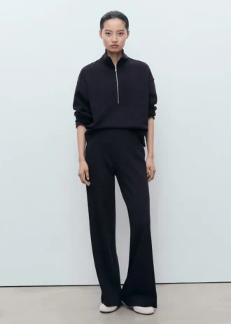 Felpa con collo alto e zip