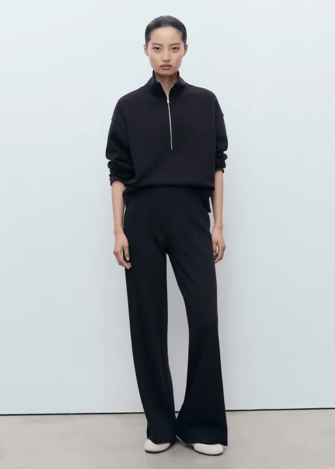 Felpa con collo alto e zip Felpa con collo alto e zip