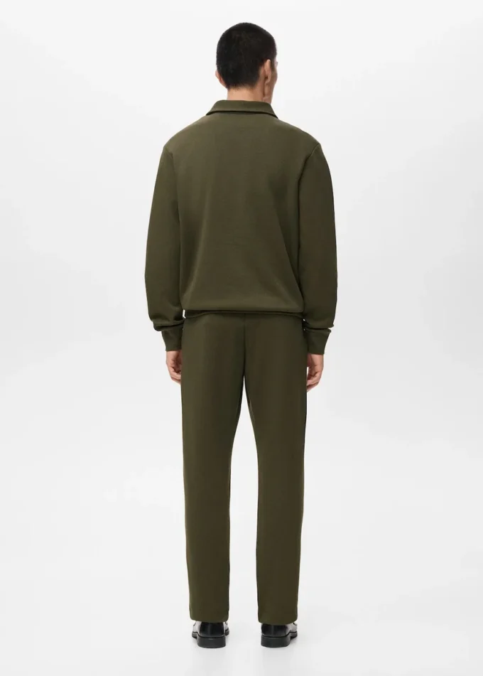 Felpa con collo alto e zip, vestibilità regolare