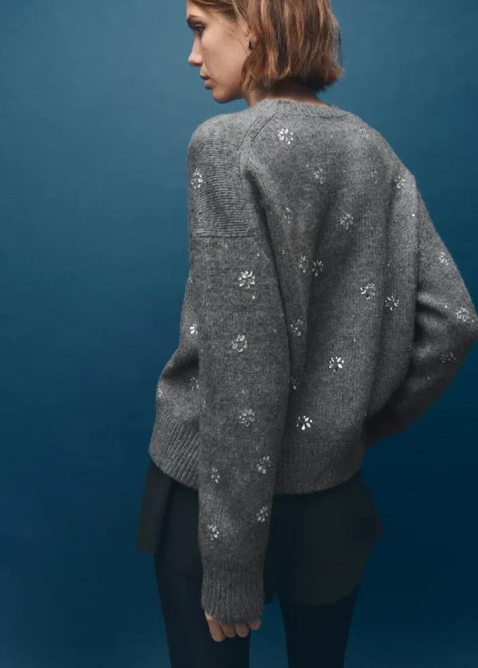 Felpa con dettagli in cristallo Felpa con dettagli in cristallo