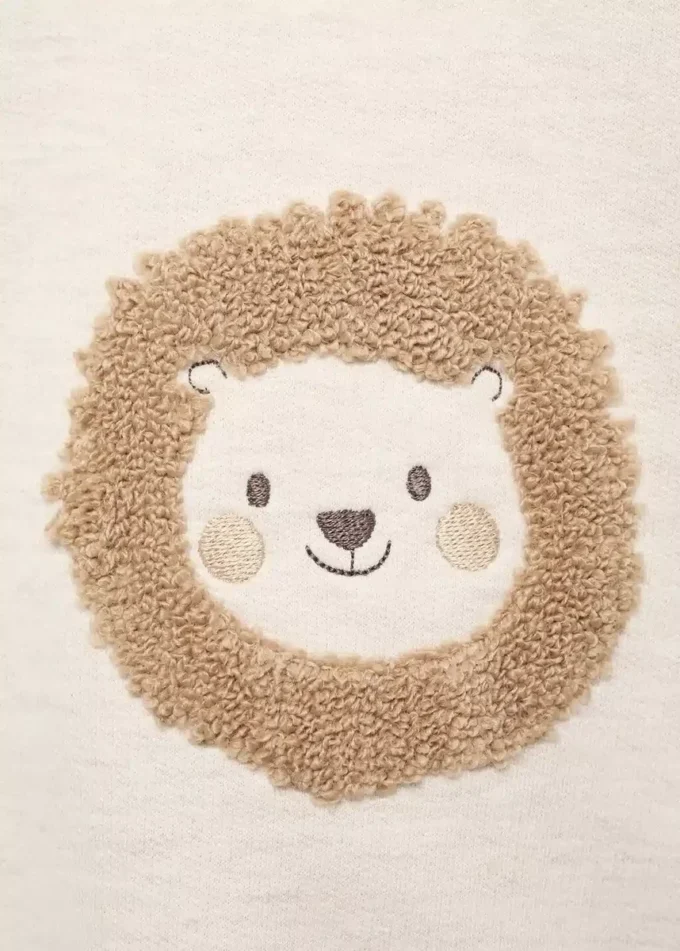 Felpa con leone ricamato Felpa con leone ricamato