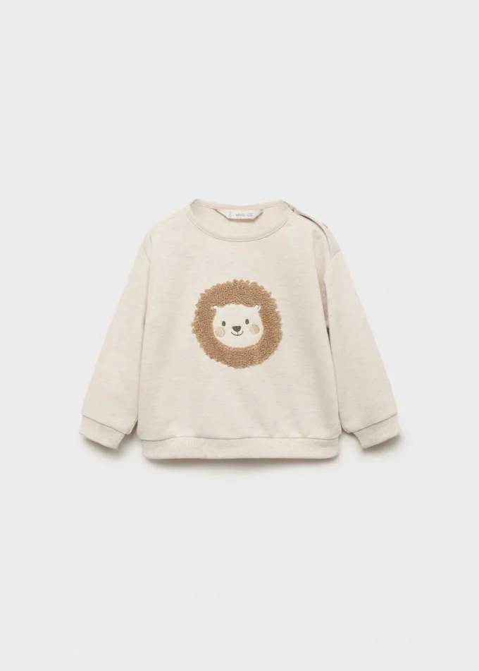 Felpa con leone ricamato Felpa con leone ricamato