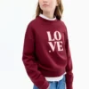 Felpa con messaggio d’amore