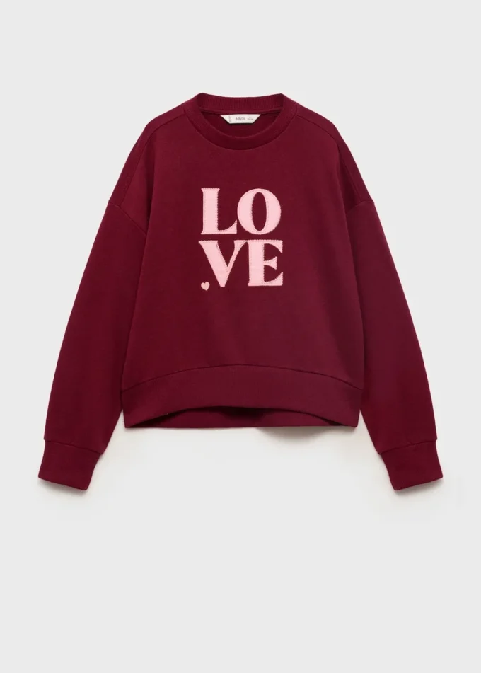 Felpa con messaggio d’amore