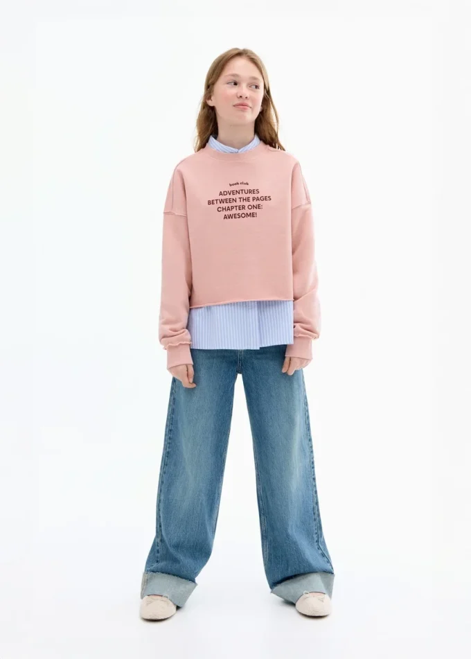 Felpa con messaggio stampato