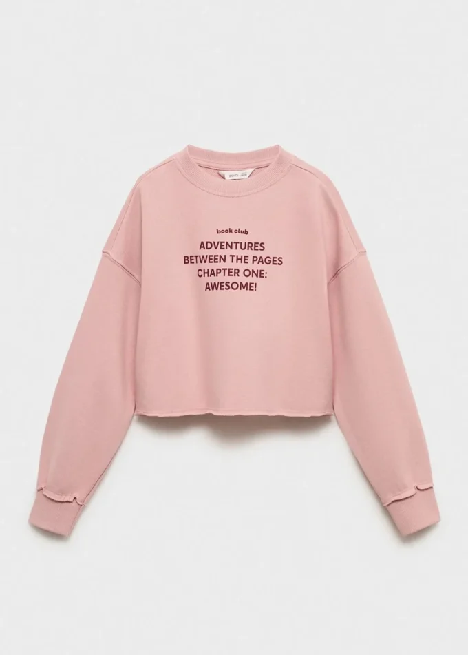 Felpa con messaggio stampato