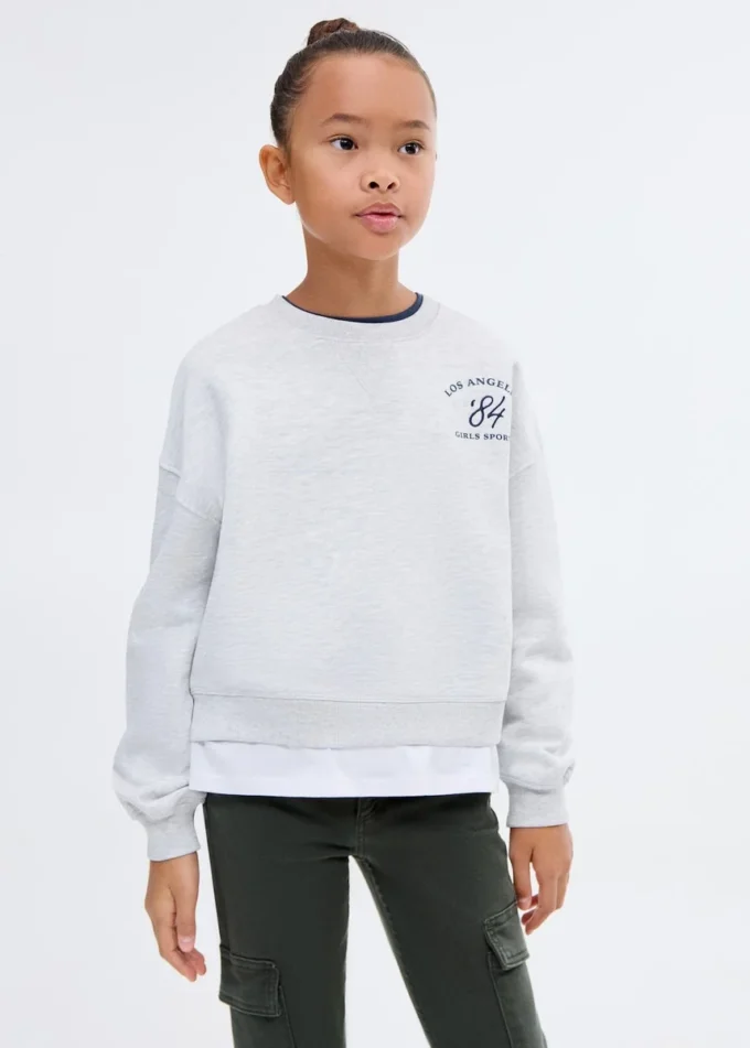 Felpa con orlo a camicia