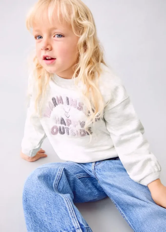 Felpa con ricami floreali Felpa con ricami floreali