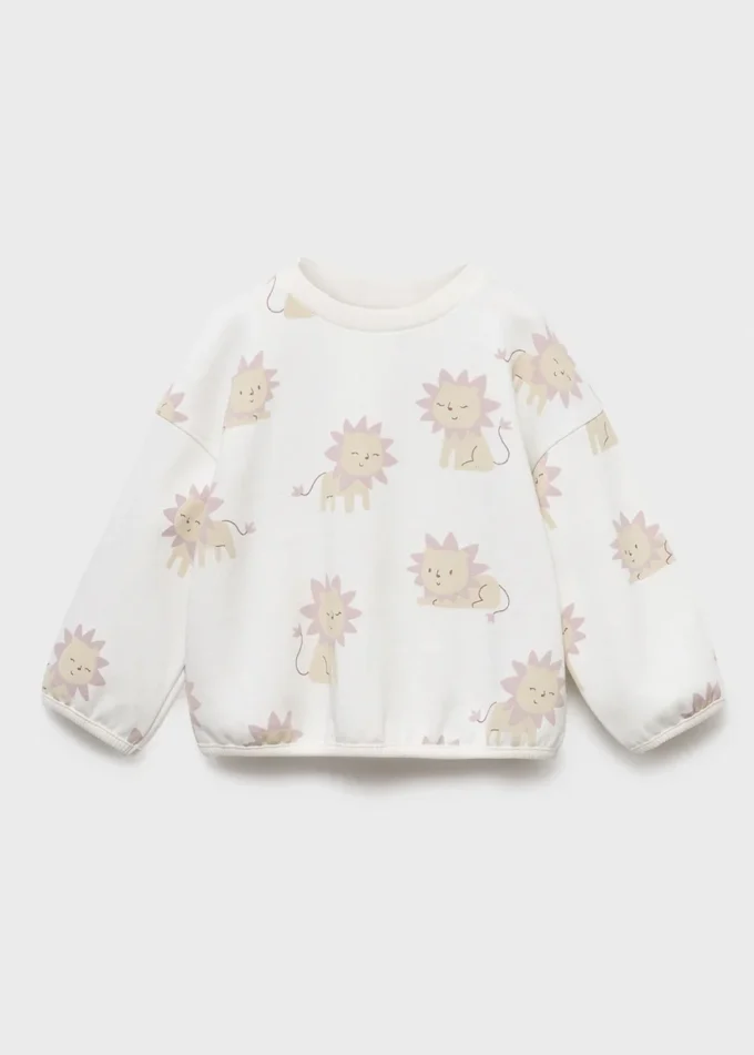 Felpa con stampa leone Felpa con stampa leone