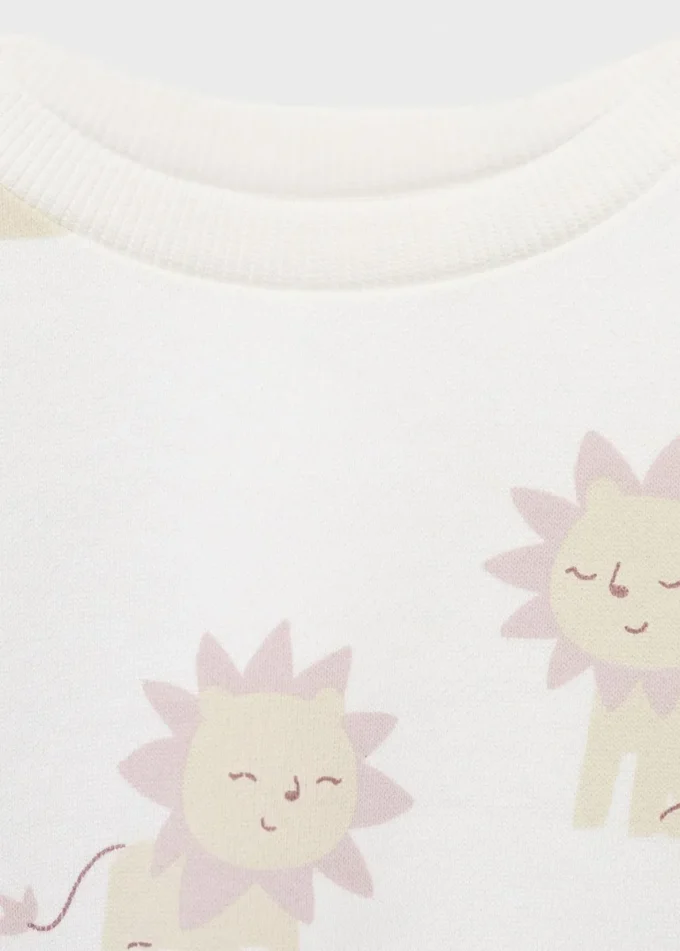 Felpa con stampa leone Felpa con stampa leone