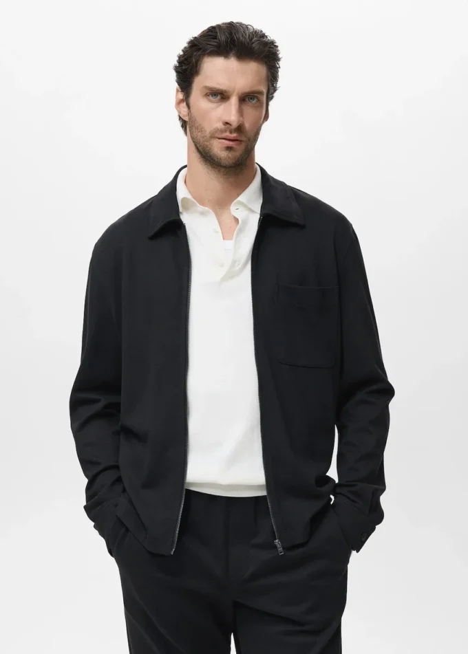 Felpa con zip e tasca Felpa con zip e tasca