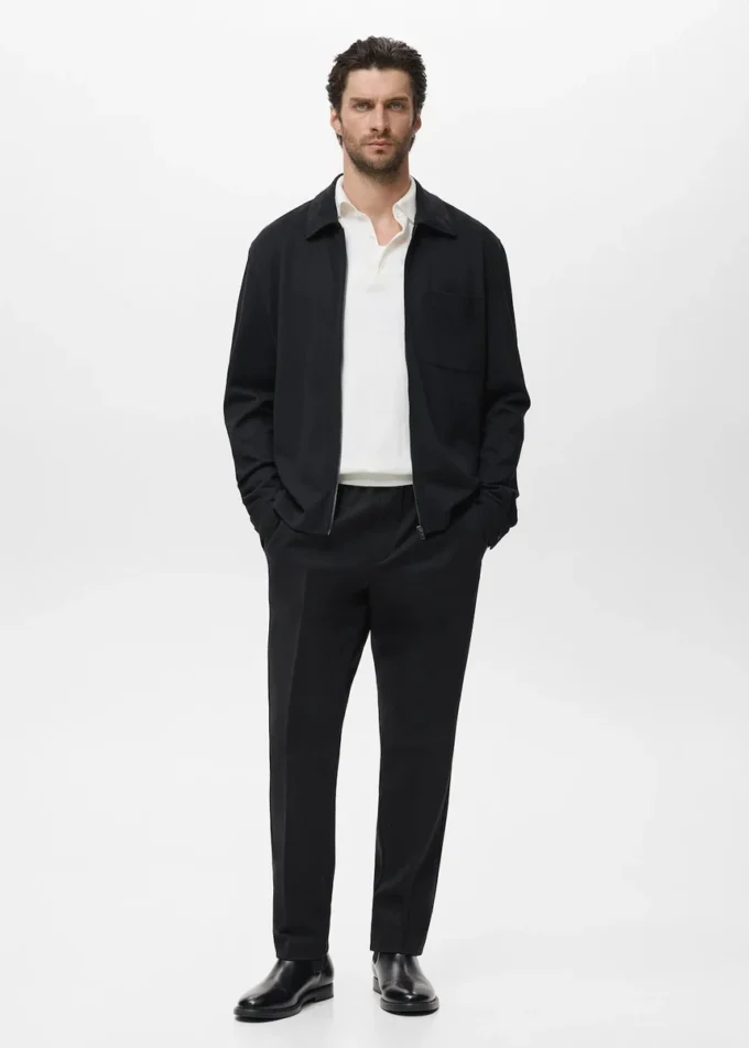 Felpa con zip e tasca Felpa con zip e tasca