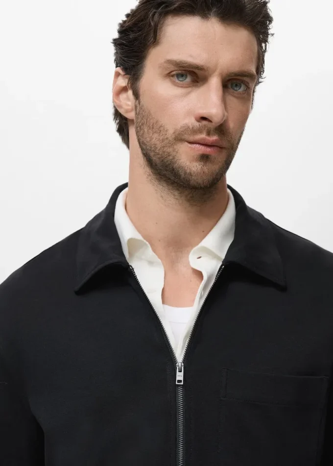 Felpa con zip e tasca Felpa con zip e tasca