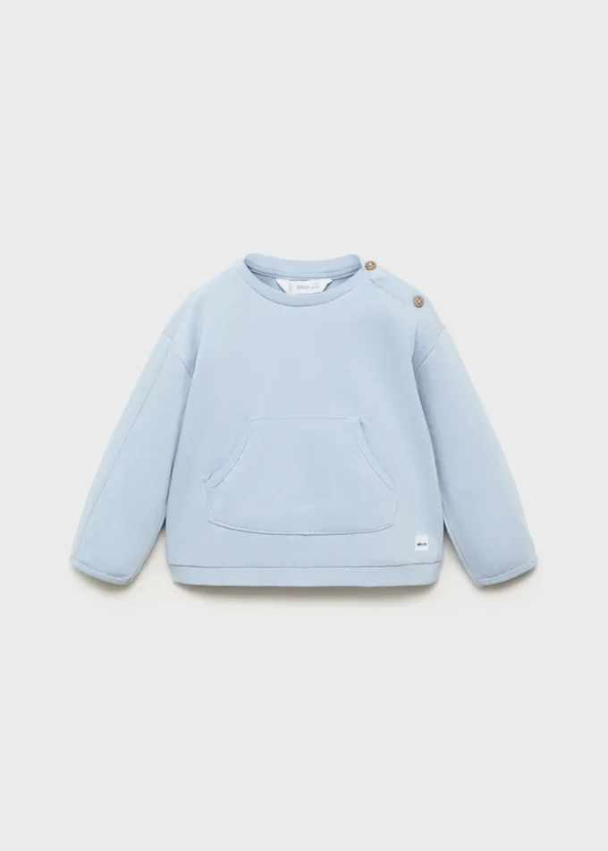 Felpa in cotone con bottoni Felpa in cotone con bottoni