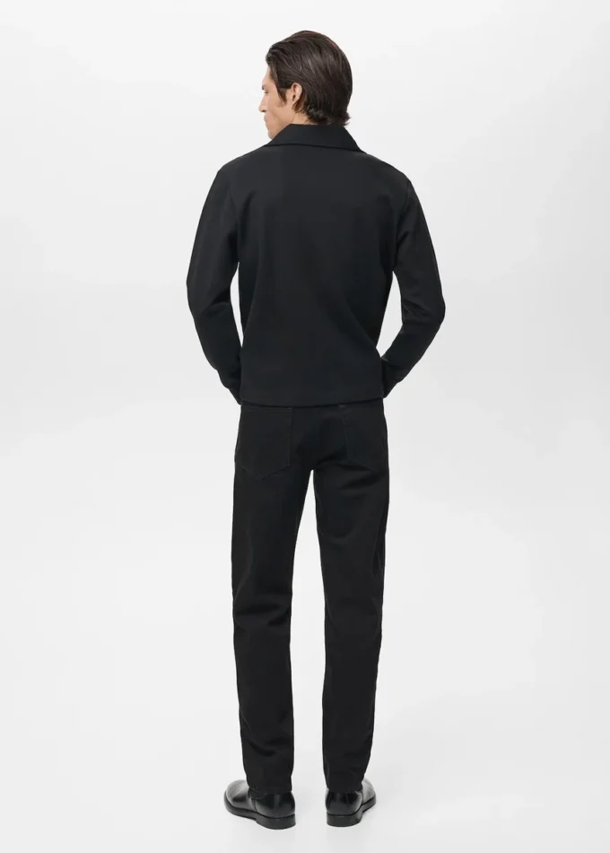 Felpa in cotone con collo con zip