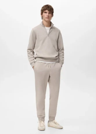 Felpa in cotone dalla vestibilità regolare con zip