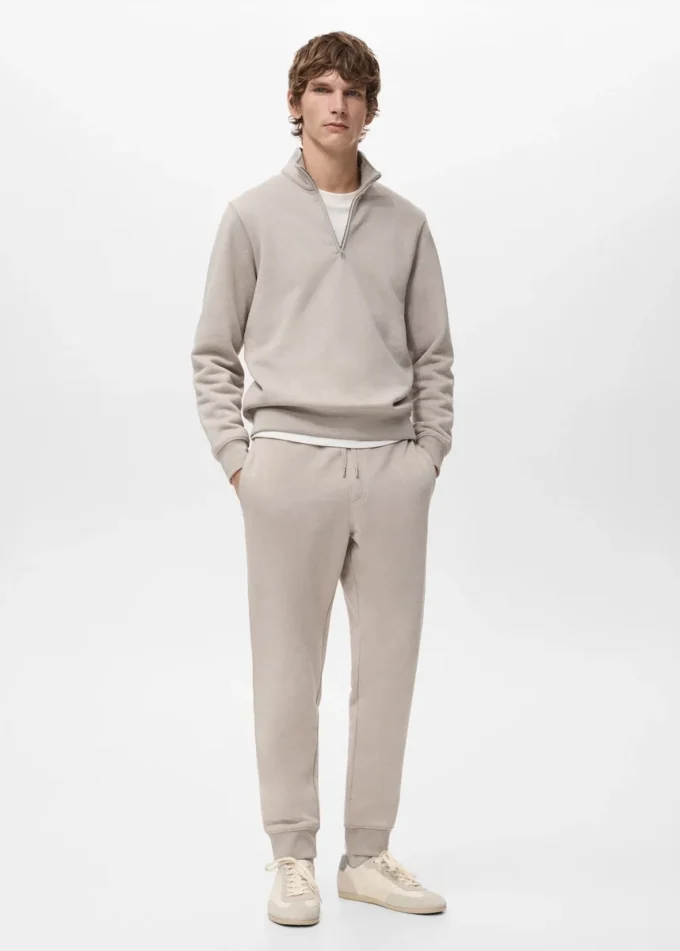 Felpa in cotone dalla vestibilità regolare con zip