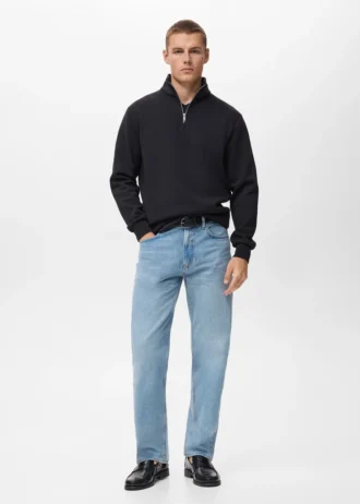 Felpa in cotone dalla vestibilità regolare con zip