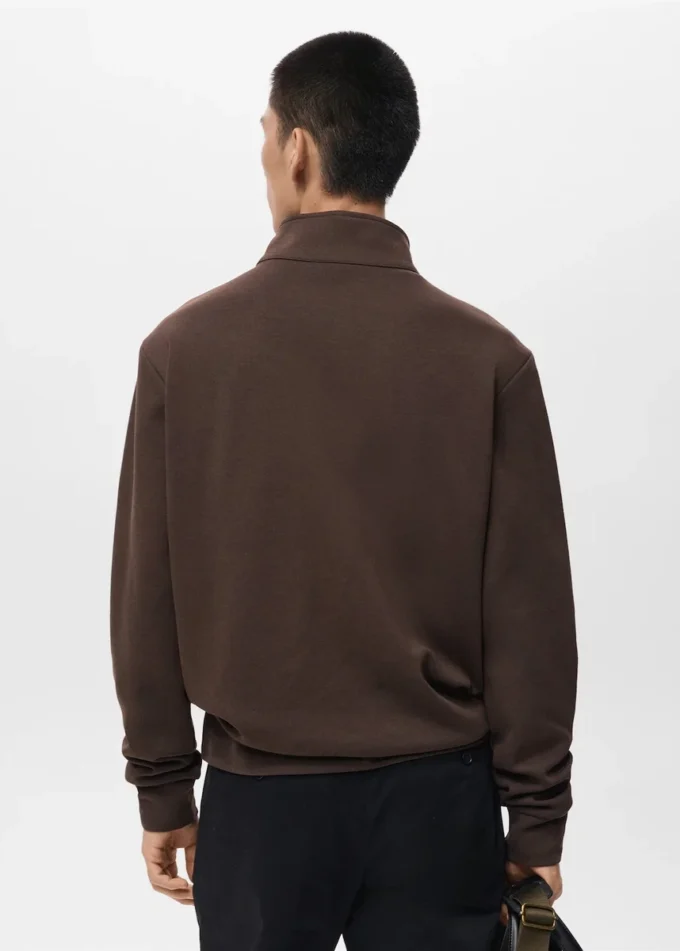 Felpa in cotone dalla vestibilità regolare con zip