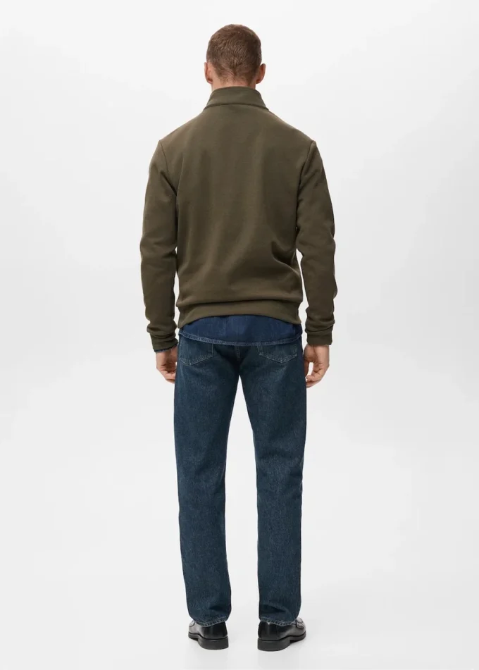 Felpa in cotone dalla vestibilità regolare con zip Felpa in cotone dalla vestibilità regolare con zip