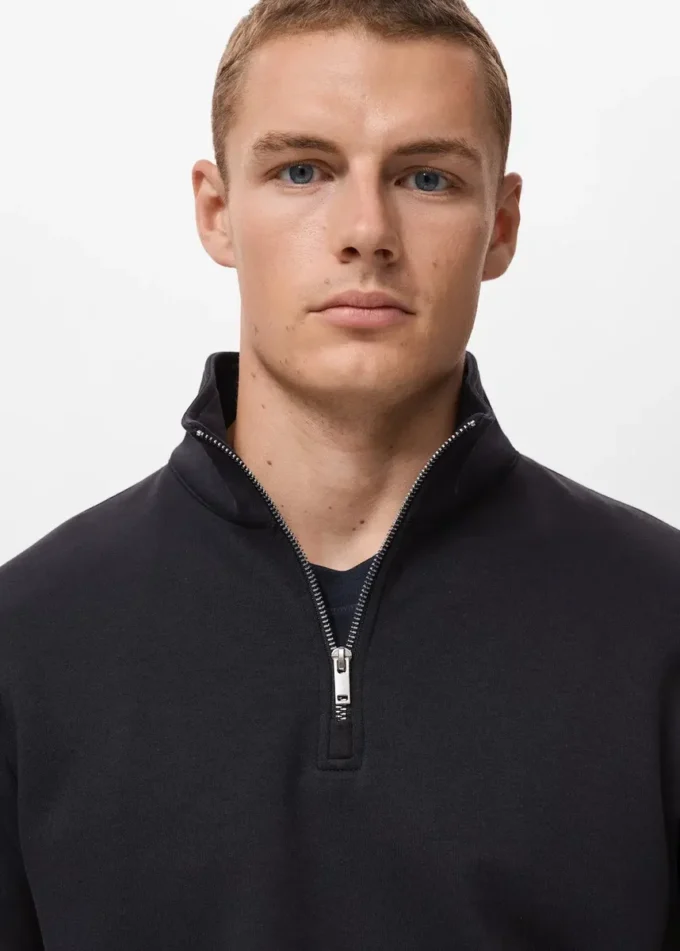 Felpa in cotone dalla vestibilità regolare con zip