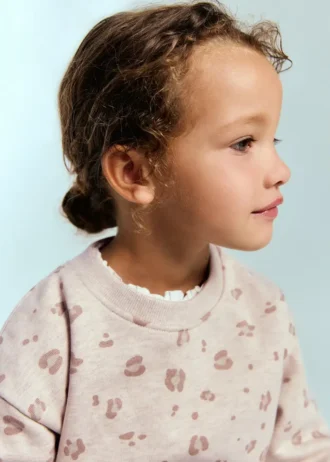 Felpa in cotone leopardato