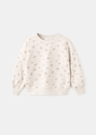 Felpa in cotone leopardato