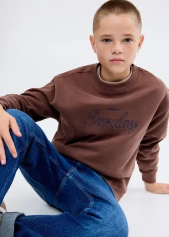 Felpa in cotone ricamata