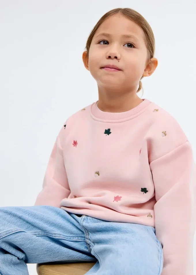 Felpa in cotone ricamata Felpa in cotone ricamata