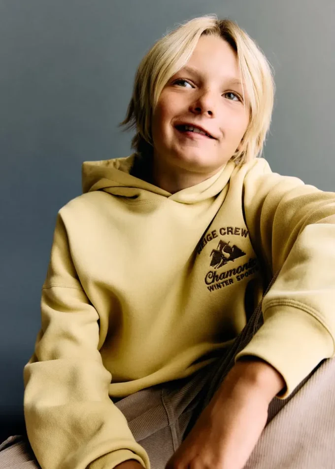 Felpa in cotone ricamata Felpa in cotone ricamata