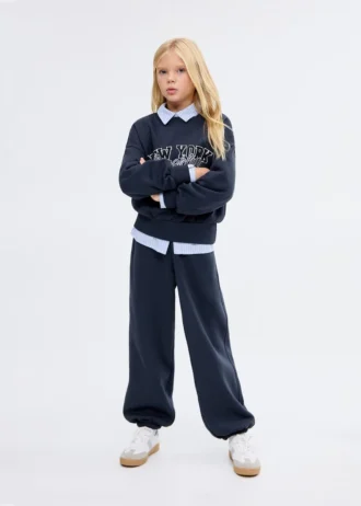 Felpa in cotone ricamata