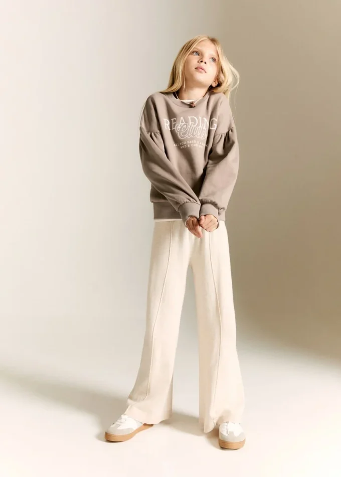 Felpa in cotone ricamata Felpa in cotone ricamata