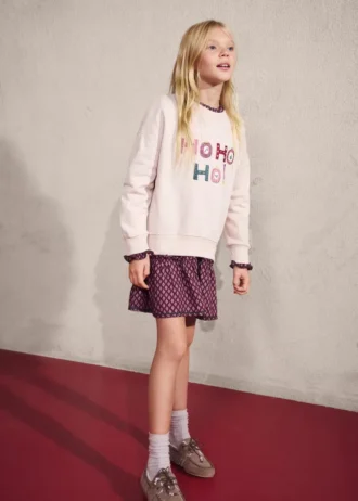 Felpa in cotone ricamata