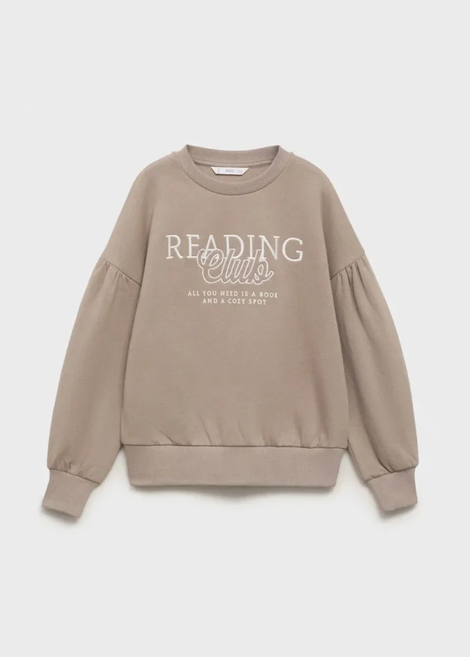 Felpa in cotone ricamata Felpa in cotone ricamata