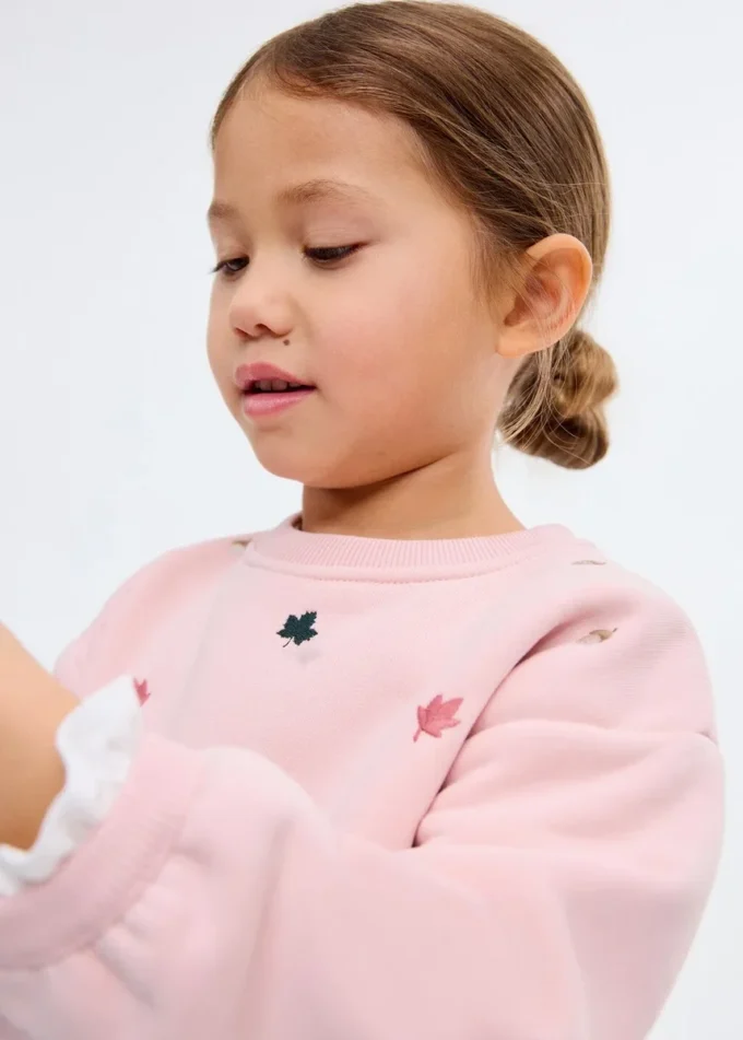 Felpa in cotone ricamata Felpa in cotone ricamata