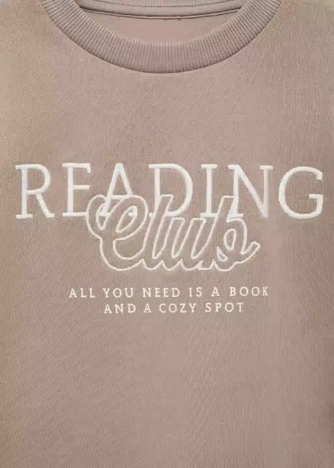 Felpa in cotone ricamata Felpa in cotone ricamata