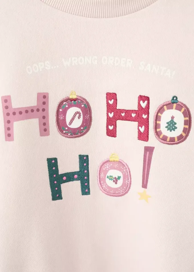 Felpa in cotone ricamata Felpa in cotone ricamata