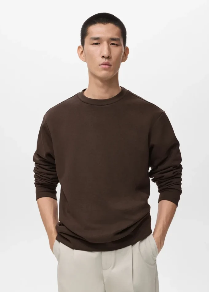 Felpa in cotone vestibilità regolare Felpa in cotone vestibilità regolare