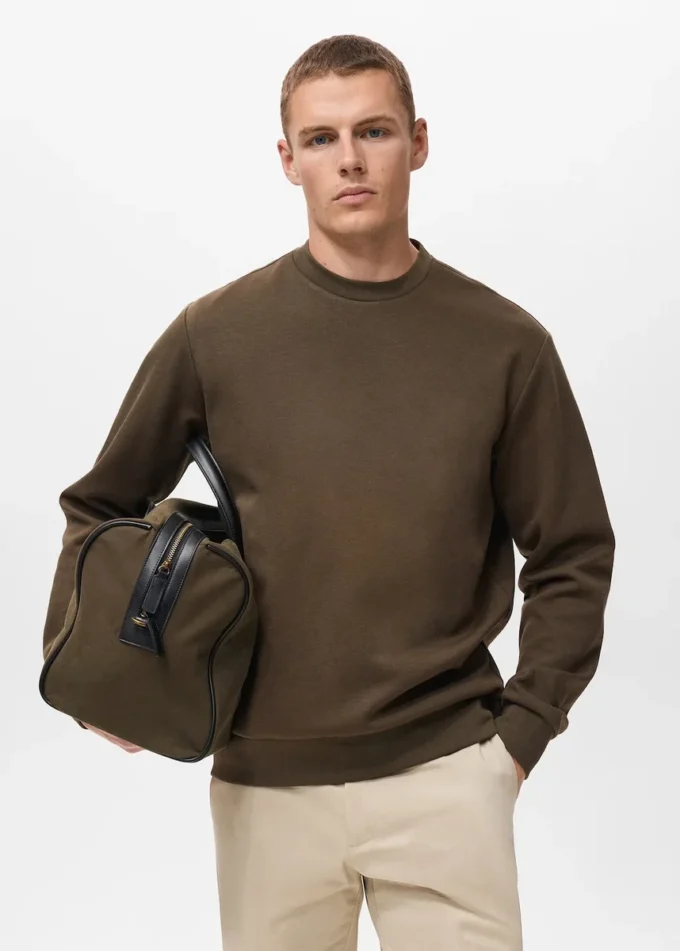 Felpa in cotone vestibilità regolare Felpa in cotone vestibilità regolare