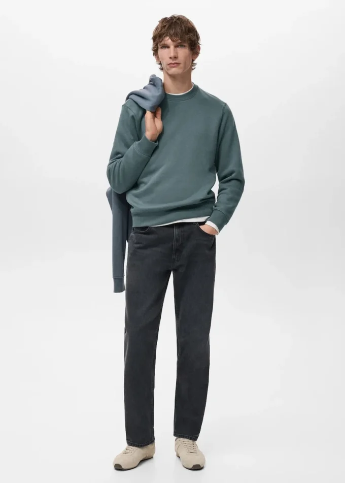 Felpa in cotone vestibilità regolare Felpa in cotone vestibilità regolare