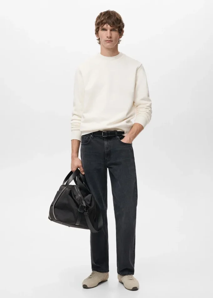 Felpa in cotone vestibilità regolare Felpa in cotone vestibilità regolare