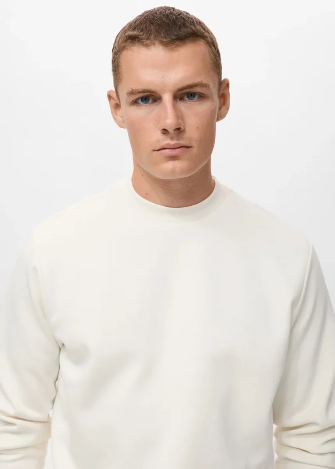 Felpa in cotone vestibilità regolare Felpa in cotone vestibilità regolare