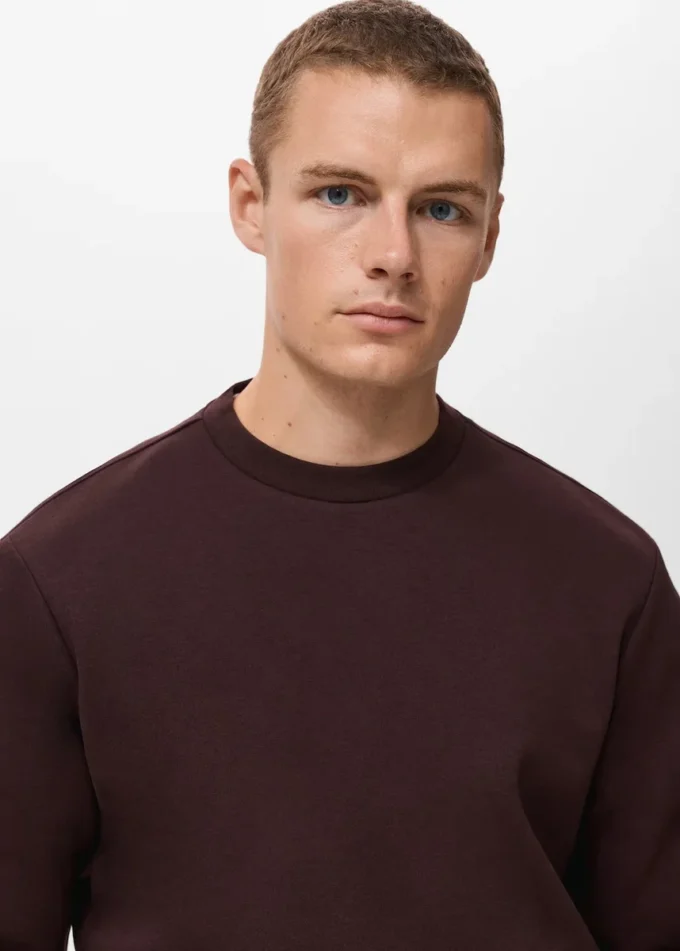 Felpa in cotone vestibilità regolare Felpa in cotone vestibilità regolare