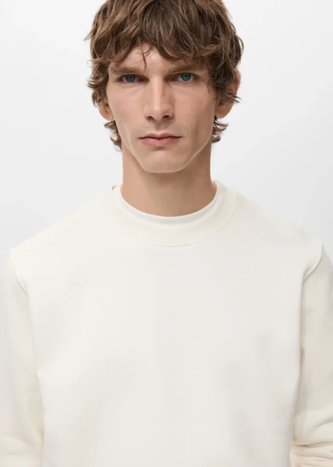 Felpa in cotone vestibilità regolare Felpa in cotone vestibilità regolare