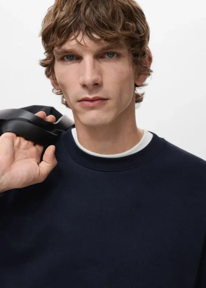 Felpa in cotone vestibilità regolare Felpa in cotone vestibilità regolare