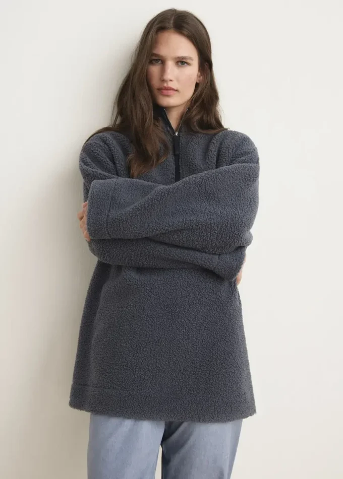 Felpa in pile con zip Felpa in pile con zip