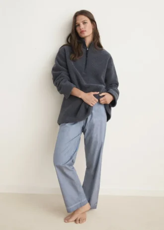 Felpa in pile con zip