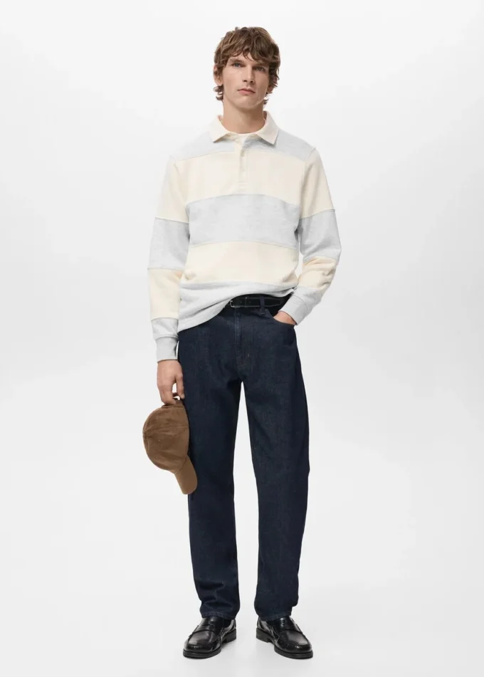 Felpa polo a righe Felpa polo a righe