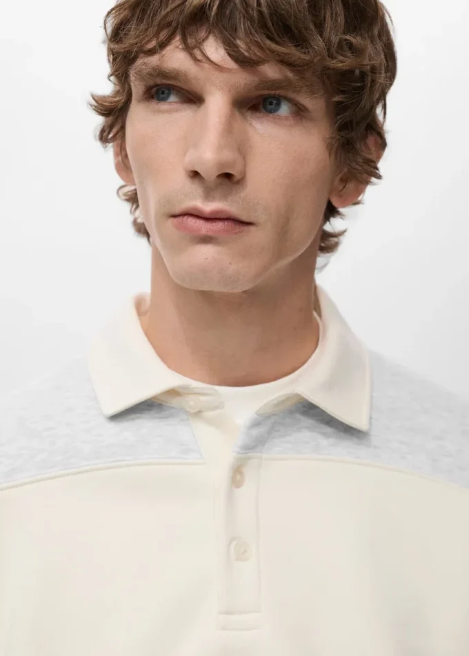 Felpa polo a righe Felpa polo a righe