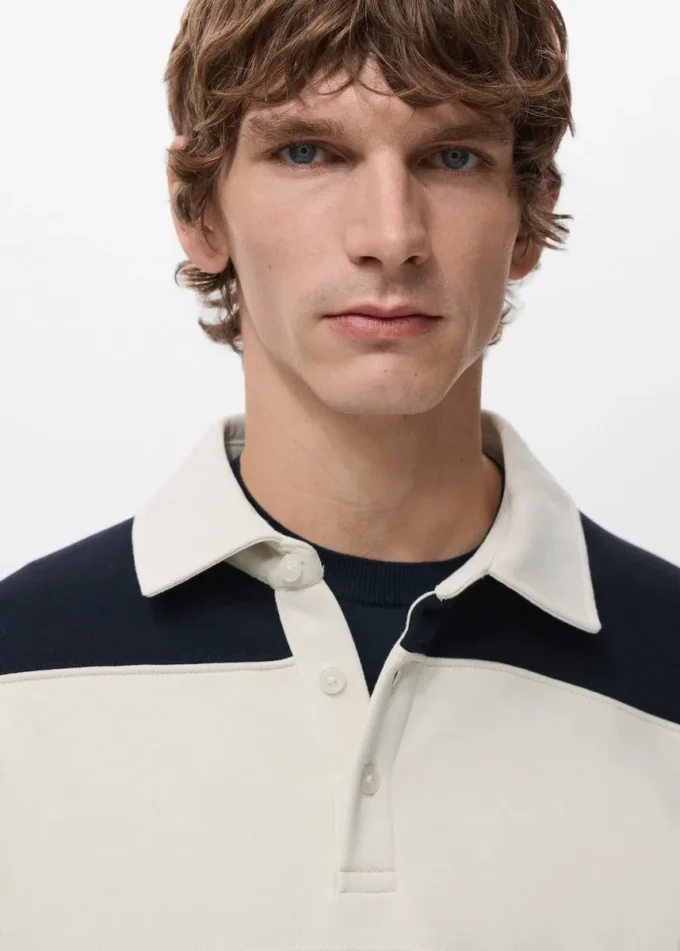 Felpa polo a righe Felpa polo a righe